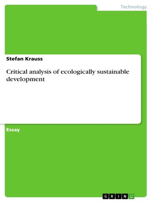 cover image of Critical analysis of ecologically sustainable development